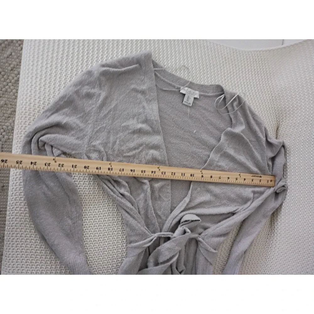Rachel Zoe Oversized Elegant Long Cardigan Knit Belted Pockets‎ Beige Size L